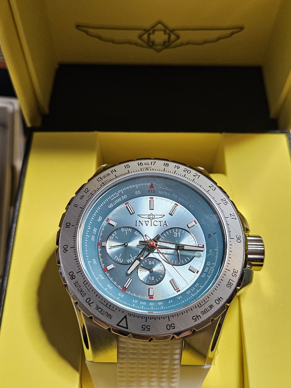 Invicta Men's Aviator Quartz Light Blue Dial Watch 50960 - 50mm - Picture 12 of 12